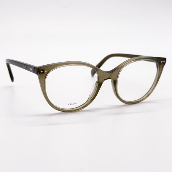 NEW CELINE CL50068I 093 WOMEN CAT EYE KHAKI EYEGLASSES CELINE - Picture 4 of 9